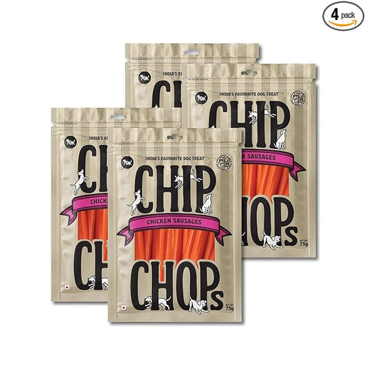 Chip Chops Dog Treat Chicken Sausage,No Artificial Flavors Added, (Pack of 4) - 240g