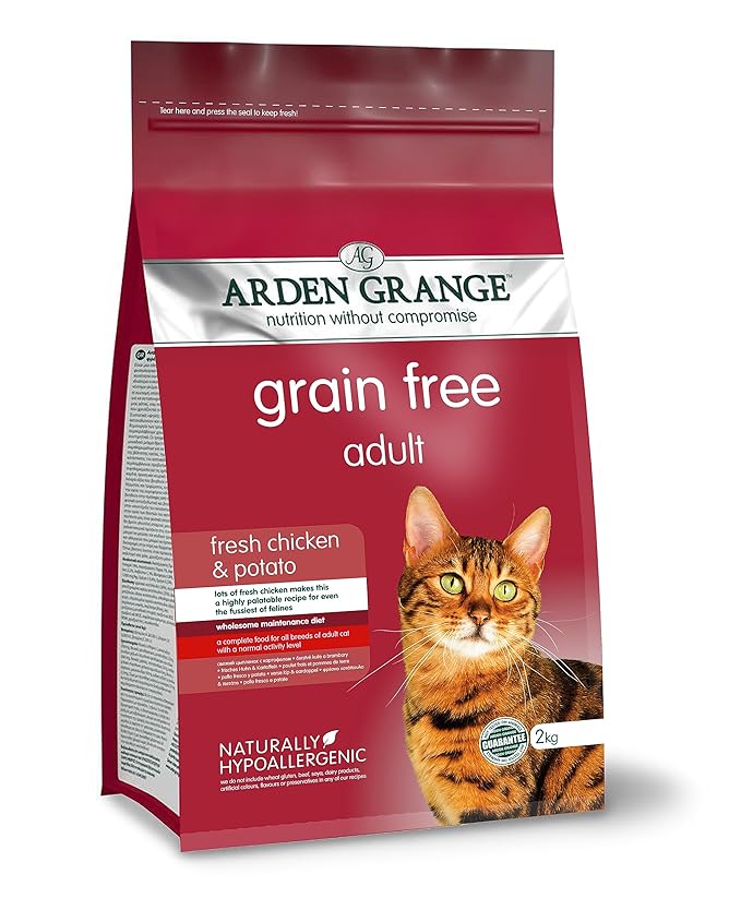 Arden Grange Chicken and Potato Grain Free Adult Cat Food, 2 Kg, Pellet