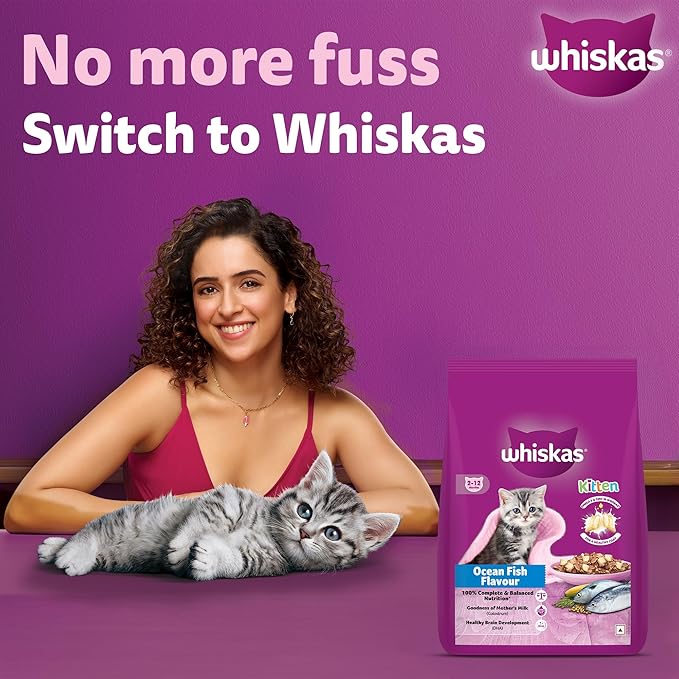 Whiskas Junior Mother Cat & Kitten (2-12 Months) Dry Cat Food, Ocean Fish Flavour, 6.5 kg, Contains 41 Essential Nutrients, Complete & Balanced Nutrition for Mother Cats & Kittens