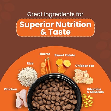 Dry Dog Food Adult 3kg | High Protein Chicken, Rice, Vegetables | 39 Essential Nutrients | Healthy Skin Shiny Coat, Strong Bones & Muscles| Complete Balanced Pure Pet Food for Pedigree Dogs