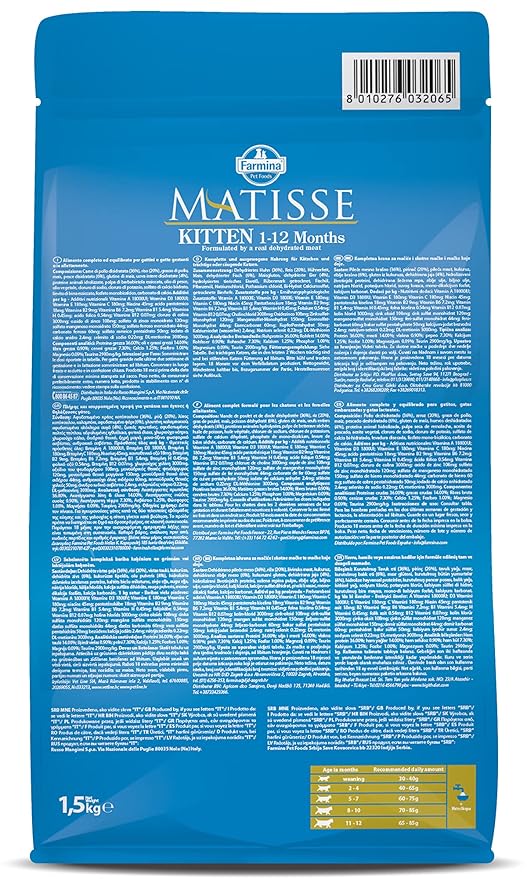 Farmina Matisse Kitten Food | Complete & Balanced Nutrition | for Kittens (1-12 Months) | Supports Healthy Growth & Brain Development | 1.5kg