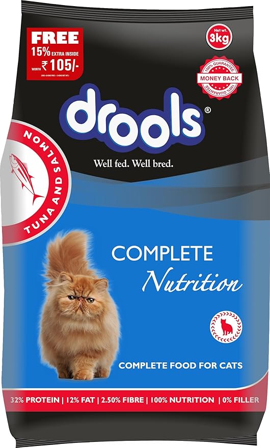 Drools Adult Cat Food Tuna and Salmon, 3 kg