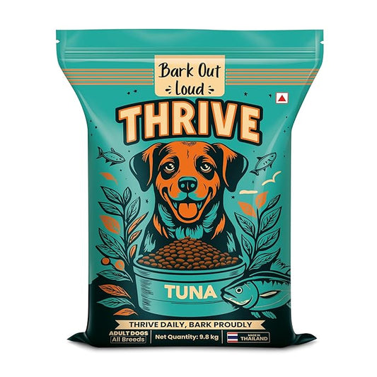 Thrive- Bark Out Loud Real Tuna Fish Dry Dog Food | Antioxidants, Omega, Multivitamins | Yucca for Digestion (9.8 Kg)