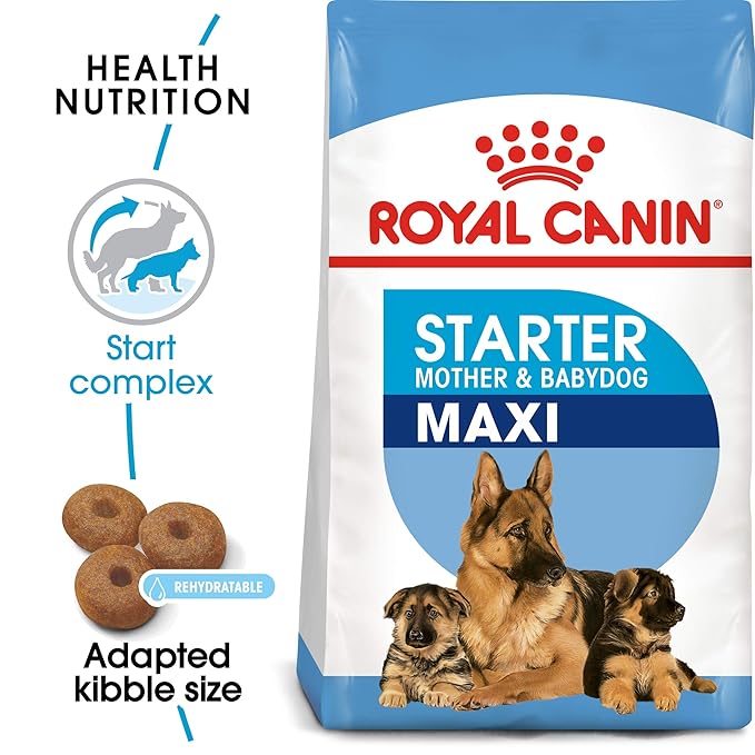 Royal Canin Maxi Starter, Mother & Babydog Food, 15 Kg, Dry Food, Supports Complex Natural Defence & digestive health, Provides Gestation/Lactation Support, Supports Easy rehydration