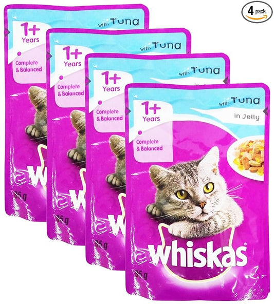 More Combo - Whiskas Wet Meal Adult Cat Food Tuna in Jelly, 85g (Pack of 4) Promo Pack