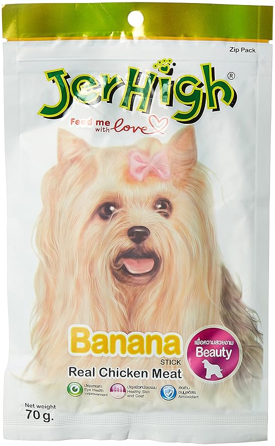 JerHigh Fruity Banana Stick Young Adult Dog Treats, 70g