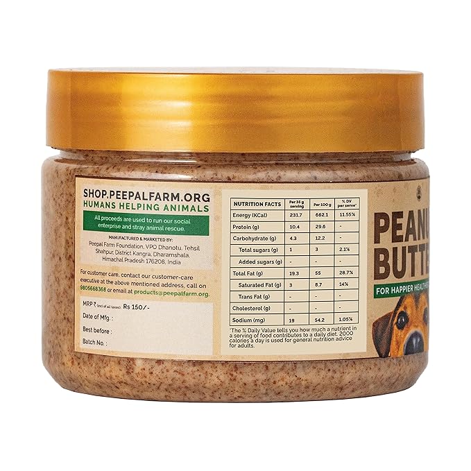 Peanut Butter for Dogs | Dog Food and Treat | No Xylitol | Protein Rich Food | Natural, Zero Preservatives | Pack of 2 (250gm Each)