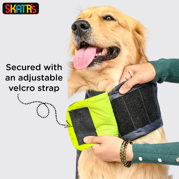 Skatrs Midnight Blue Puffer Reversible Jacket for Dogs and Cats