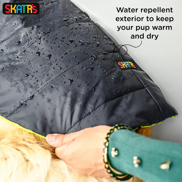 Skatrs Midnight Blue Puffer Reversible Jacket for Dogs and Cats